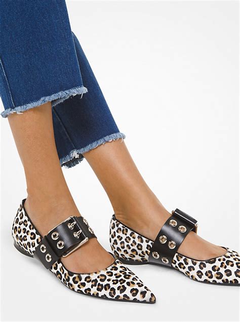 michael kors mary janes|Maude Leopard Calf Hair Pointed.